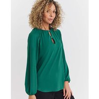 Button Trim Long Sleeve Top