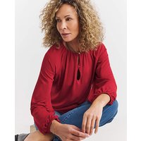 Button Trim Long Sleeve Top