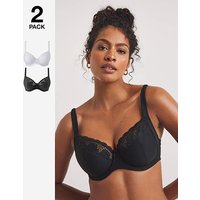 2 Pack Elana Black/White Full Cup Bras at JD Williams Catalogue 2 Pack Elana Black/White Full Cup Bras.