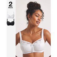 2 Pack Elana Black/Wht Front Fasten Bras at JD Williams Catalogue 2 Pack Elana Black/Wht Front Fasten Bras.