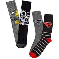 4pk Superman & Batman Socks