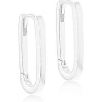 Sterling Rectangular Hoop Earring