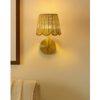 Calvera Scalloped Rattan Wall Light