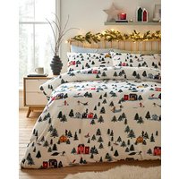Winter Scene Fleece Duvet Set DOUBLE