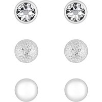 Mood Silver Crystal 3 Pack Stud Earrings at JD Williams Catalogue Mood Silver Crystal 3 Pack Stud Earrings.