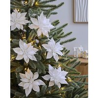 Snowy Poinsettia Clips Set 6