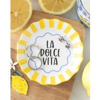 Striped La Dolce Vita Ceramic Dish