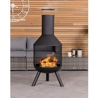 Round BLK Steel Chimenea