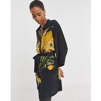 Jade Tunic Kimono Sleeve Black Yellow