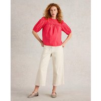 Lexi Cotton Broderie Top Pink