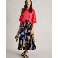 Abigail Midi Skirt Navy Print