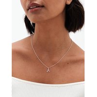 Simply Silver 925 CZ Initial Pendant - A Simply Silver 925 CZ Initial Pendant - A