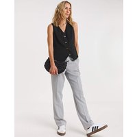 Tailored Straight Leg Trousers Light Grey