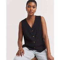 Textured Button Front Waistcoat