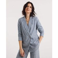 Blue Stripe Linen Double Breasted Blazer at JD Williams Catalogue Blue Stripe Linen Double Breasted Blazer.