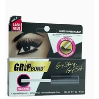 Ebin New York Grip Bond Eyelash Adhesive White Clear With Silicon Applicator