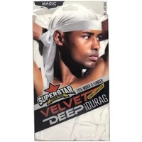 Magic Collection Superstar Velvet Deep Wave Durag Hot White