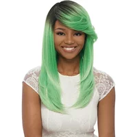 Janet Collection Janet Synthetic Perm Flora Wig PT1B/GREEN/L.GREEN