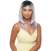 Janet Collection Brazilian Scent Human Hair Ruth Lace Wig Gray Brown