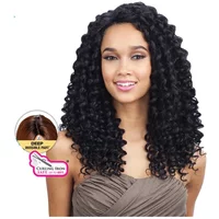 Shake N Go Freetress Equal Lace Front Deep Invisible Part Synthetic Plush Curl Wig ROSEGOLD