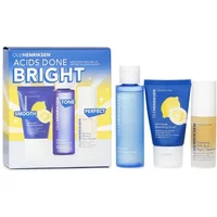 Ole Henriksen Acids Done Bright Set: Lemonade Smoothing Scrub 30g + Glow2OH Dark Spot Toner 65ml + Dewtopia 20% Acid Night Treatment 15ml 3pc