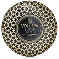 VOLUSPA 3 Wick Decorative Tin Candle Suede Noir 340g