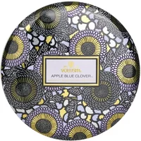 VOLUSPA 3 Wick Decorative Tin Candle Apple Blue Clover 340g