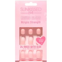 Sunkissed Nail Studio French Ombre Acrylic Strength Round Nails 24 Pieces