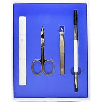 Eyeko Brow Grooming Kit Brow Brush & Spoolie + Scissors + Tweezers + Brow Razor + Pouch