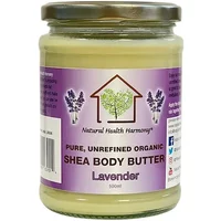 Natural Health Harmony Pure Unrefined Organic Shea Body Butter With Lavender 500ml