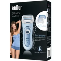 Braun Silk-epil Lady Shaver LS5160 Wet & Dry 3-in-1 Shaver 2 extras