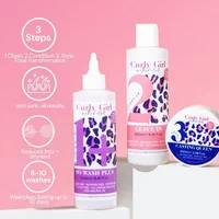 Curly Girl Wavy + Curly Washday Works 3-Step Set Oily Or Fine Or Easily Weighed Down 1 Month Supply