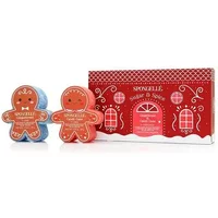 Spongelle Sugar & Spice Body Wash Infused Buffers Gift Set Gingerbread & Candy Cane