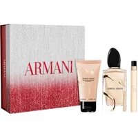 Giorgio Armani Si Eau De Parfum Women's Gift Set Spray 100ml With Body Lotion + 10ml Eau De Parfum