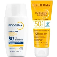 Bioderma Photoderm X-Defence Ultra-Fluid SPF 50+ Invisible Sunscreen + Photoderm Lait Ultra Hydrating Lotion SPF 50+ 40ml + 100ml