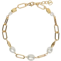 Kyoto Pearl Livia Pearl Bracelet 18ct Gold Plated White