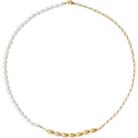 Kyoto Pearl Frida Pearl Necklace 18ct Gold Plated White / Gold