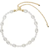 Kyoto Pearl Ansel Pearl Bracelet 18ct Gold Plated White