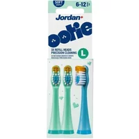 Jordan Ootie Gentle Cleaning Toothbrush Refill Heads L Green/Blue 6-12 Years 3 Pack