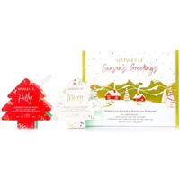 Spongelle Season's Greetings Body Wash Infused Buffers Gift Set Poinsetta Bloom & Peace Lily Blossom