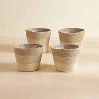 4 Creme Jute Korb - S/12cm