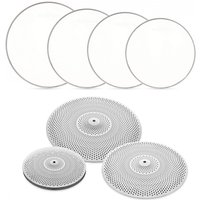 4pc Low Volume Cymbal and Mesh Head Rock Pack by Gear4music Silver