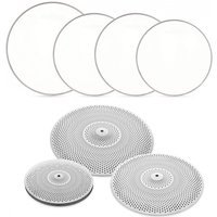4pc Low Volume Cymbal and Mesh Head Fusion Pack by Gear4music Silver
