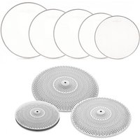 5pc Low Volume Cymbal and Mesh Head Rock Pack by Gear4music Silver