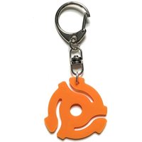 45RPM Record Adapter Key Chain Orange