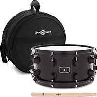 14 x 6.5 Inch Steel Snare and Gig Bag by Gear4music Black