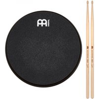Meinl 6 Marshmallow Practice Pad & Zack Grooves Drumsticks Black