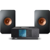Naim Uniti Atom & KEF LS50 Meta Speakers Black & Chord Company Cable