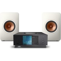 Naim Uniti Atom & KEF LS50 Meta Speakers White & Chord Company Cable