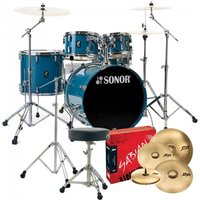 Sonor AQ1 22 5pc Pro Drum Kit w/Cymbals Caribbean Blue